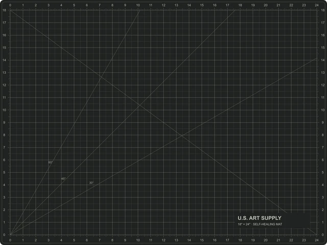 Black 18 by 24 inch U.S. Art Supply-style cutting mat